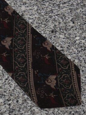Cellini Collection 100% Silk Tie Figural Pattern (Genie/Deity?)